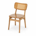 Sedia da pranzo in legno e rattan