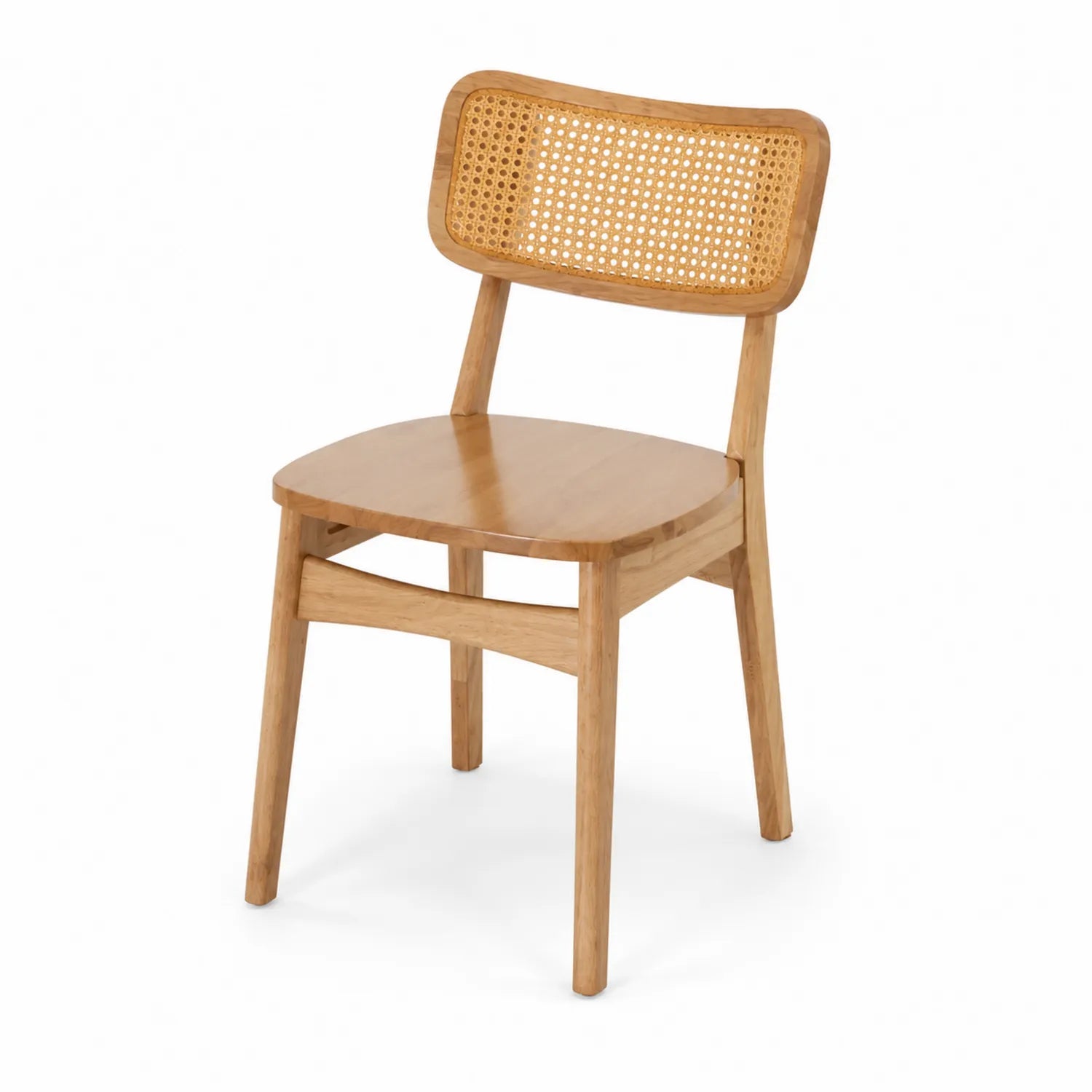 Sedia da pranzo in legno e rattan