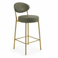 Sgabello in Metallo con Rivestimento in Pelle PU Verde