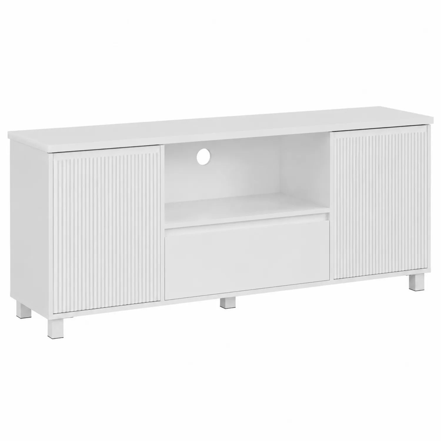 Mobile TV in MDF Bianco 140x35x55 cm