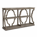 Consolle in Legno di Pino Grigio con Ripiani 156x40x90 cm