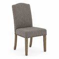Sedia da pranzo in tessuto grigio con gambe in legno