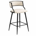 Sgabello da bar nero con tessuto poliestere crema