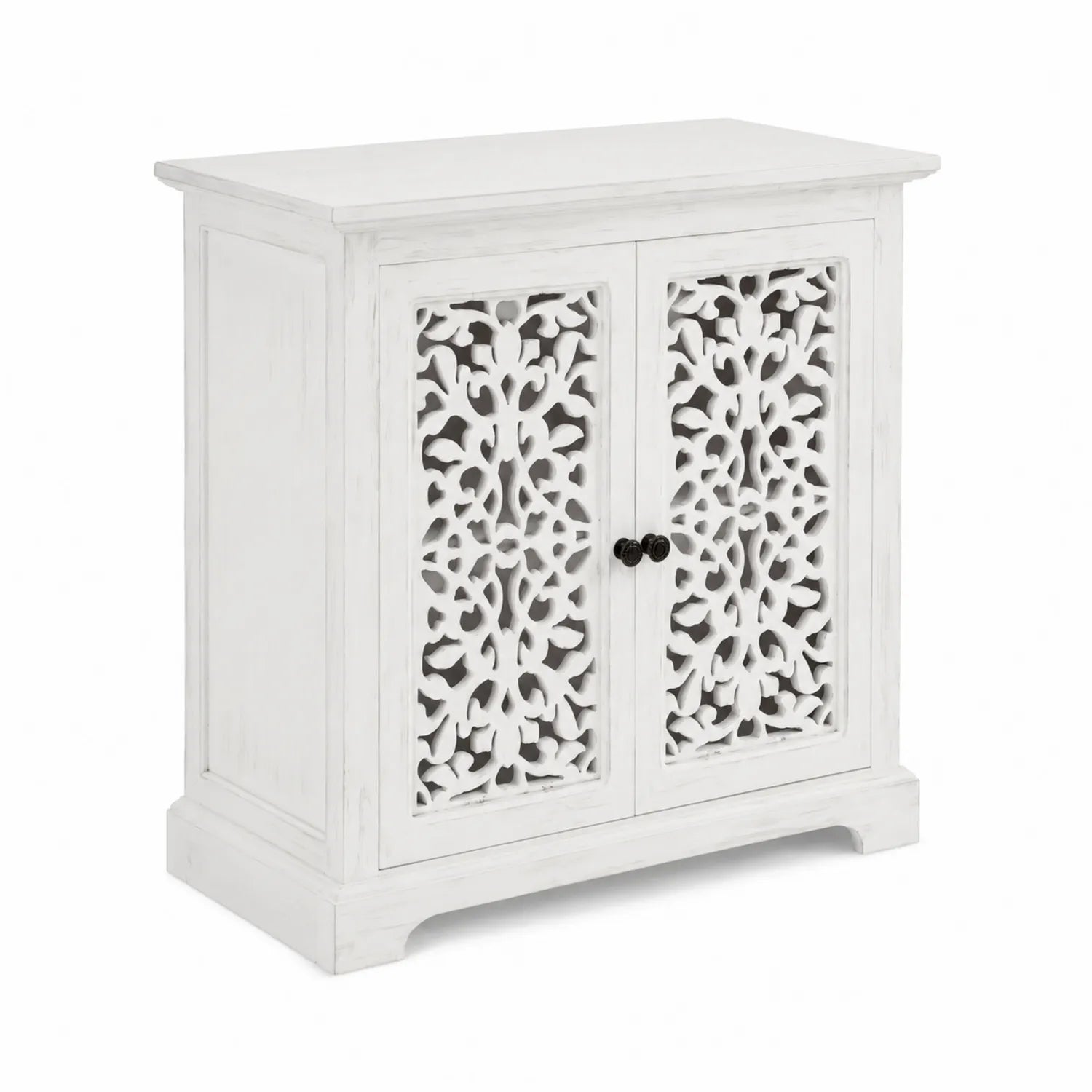 Credenza in Legno Intagliato Bianca