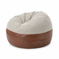 Poltrona a sacco in tessuto e poliuretano Beige/Marrone 90x90x50cm