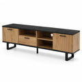 Mobile TV in legno e metallo nero 150x40x50 cm