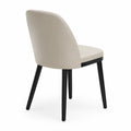 Sedia in Pelle Sintetica Beige con Gambe in Legno Nero