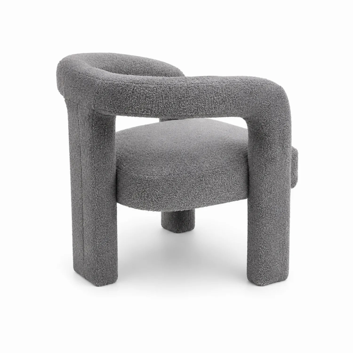 Sedia in tessuto bouclé grigio con imbottitura