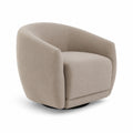Poltrona in Tessuto Beige con Base Girevole