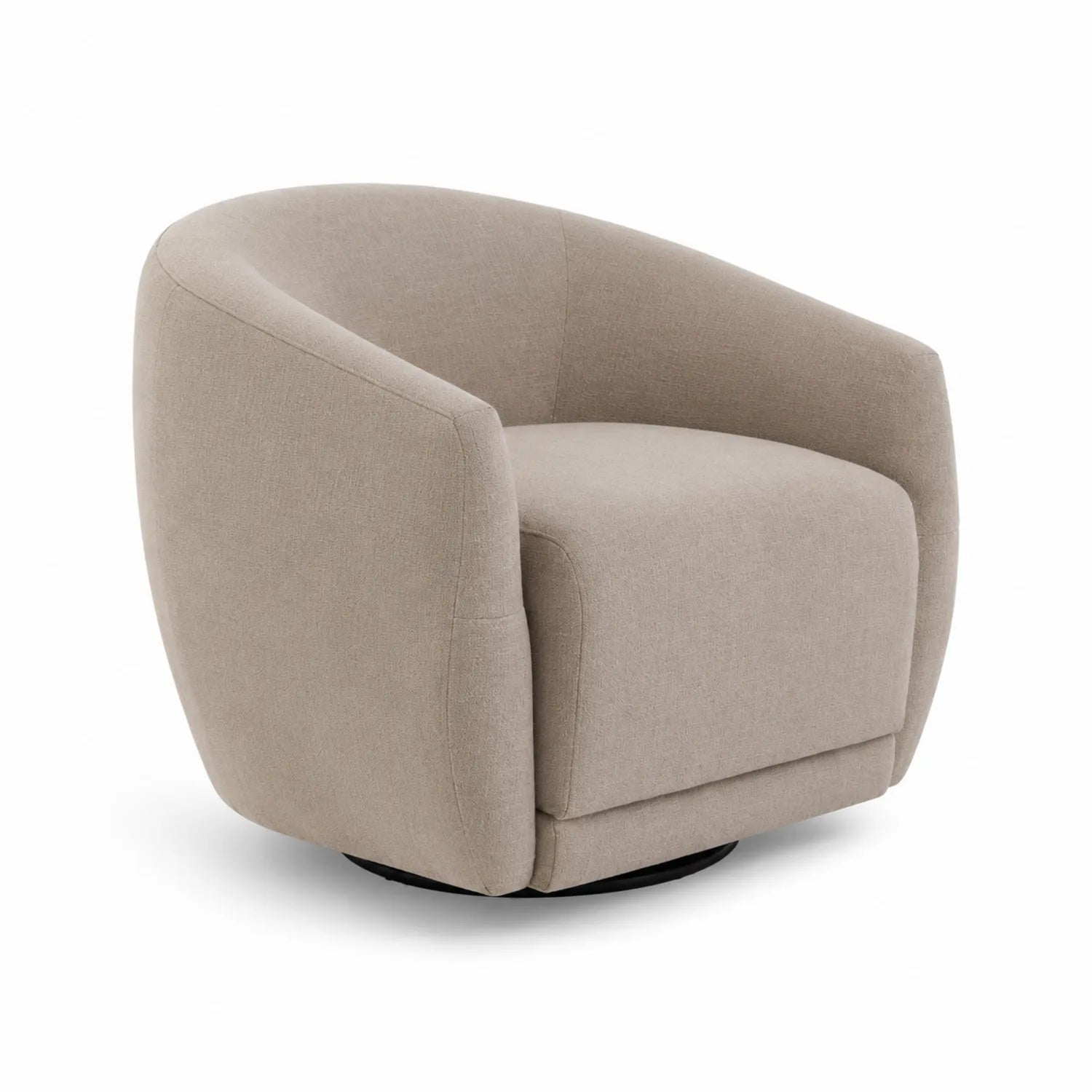Poltrona in Tessuto Beige con Base Girevole