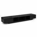 Mobile TV in MDF Nero con Vano Aperto e Cassetti 180x30x40 cm