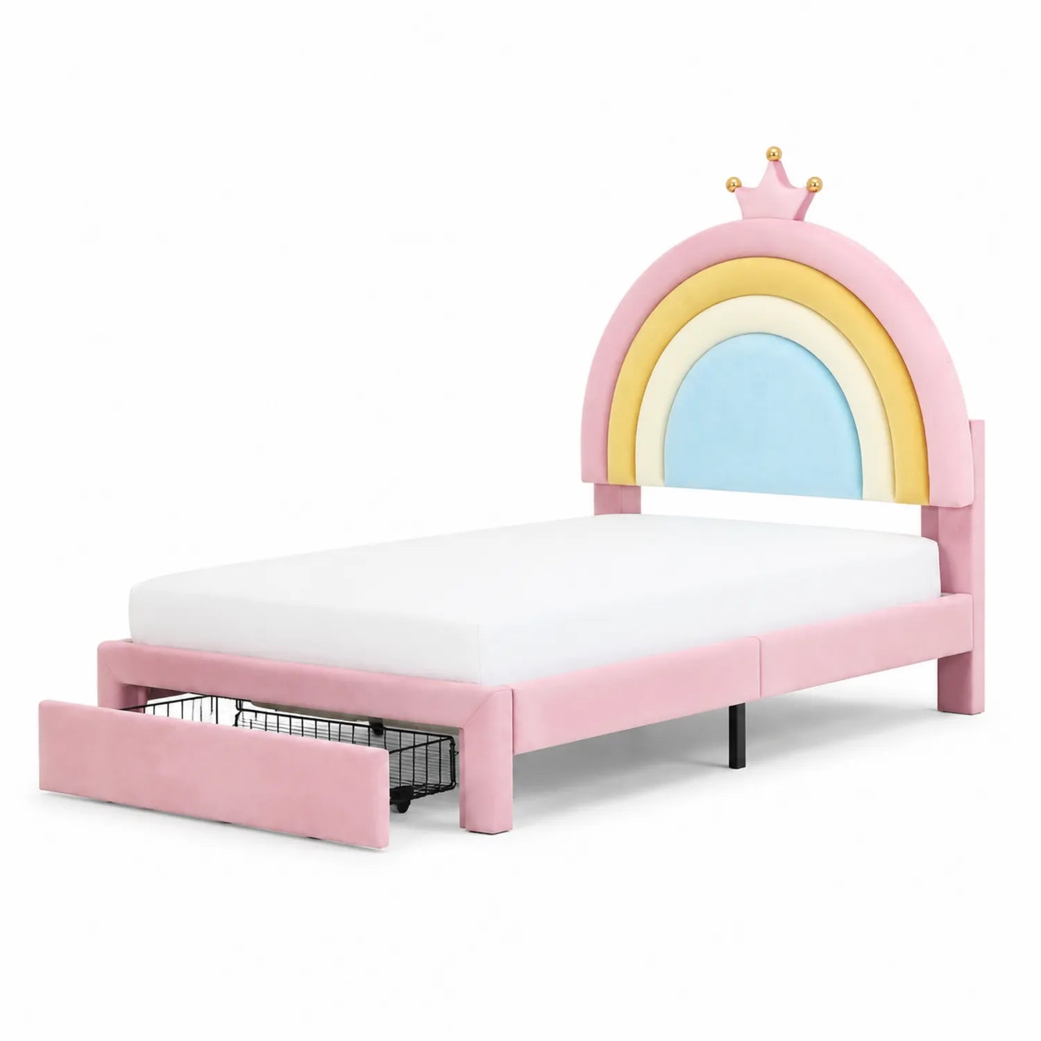 Letto Singolo per Bambini Arcobaleno con Cassetto