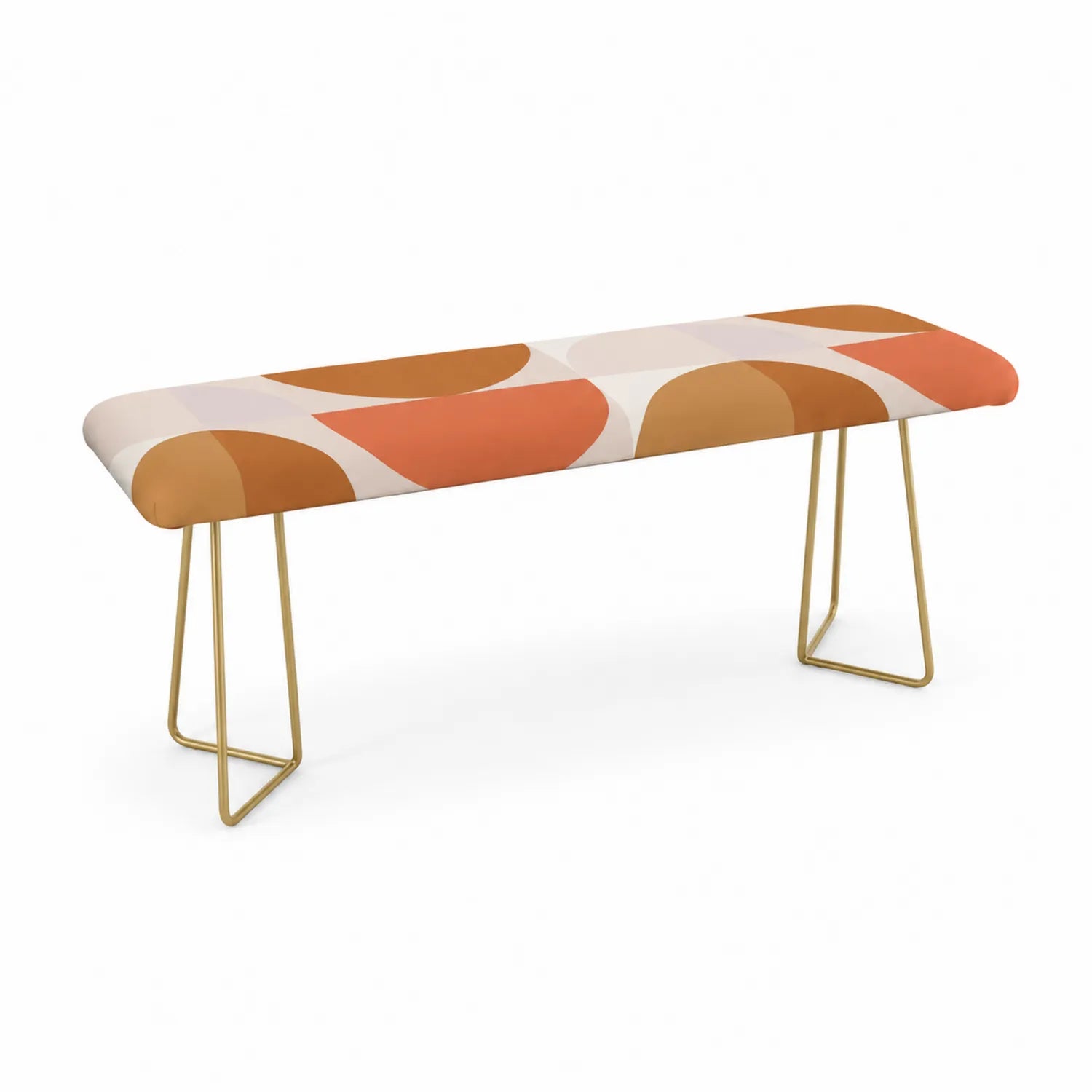 Panca con gambe in metallo e rivestimento multicolore 120x40x45 cm