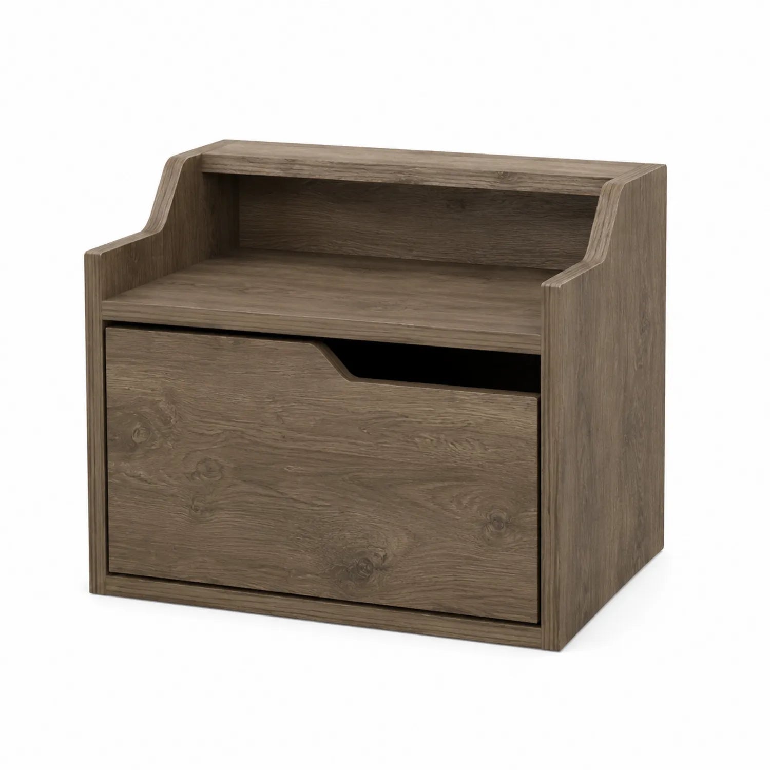 Comodino in legno con cassetto marrone 60x35x55 cm
