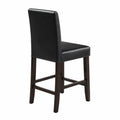Sgabello da bar in pelle sintetica Nero con struttura in legno massello